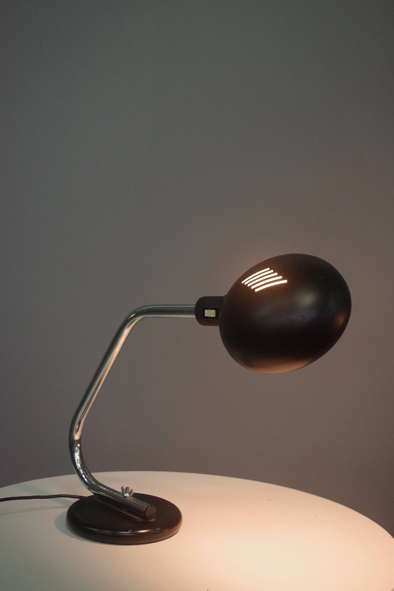 Metal and black plastic table lamp, 1970s 2