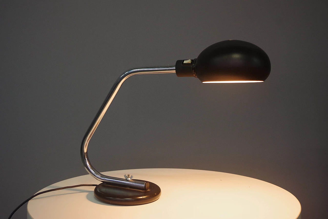 Metal and black plastic table lamp, 1970s 4