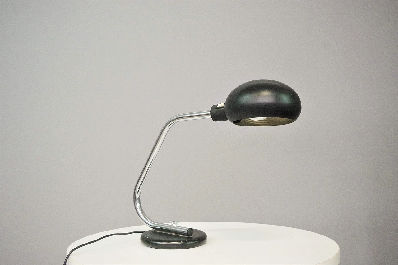 Metal and black plastic table lamp, 1970s 5