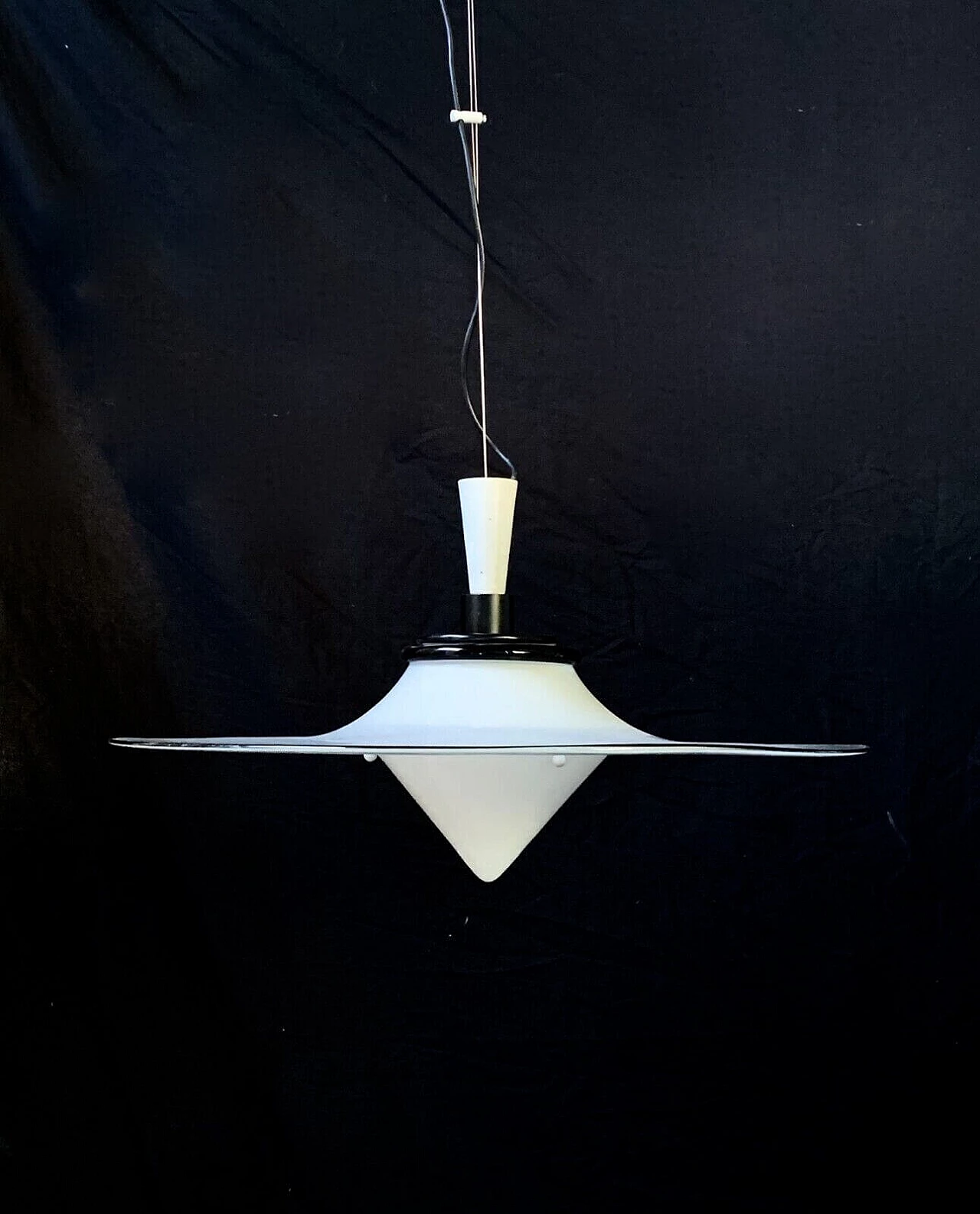 Lampadario in vetro di Murano disco, anni '70 1