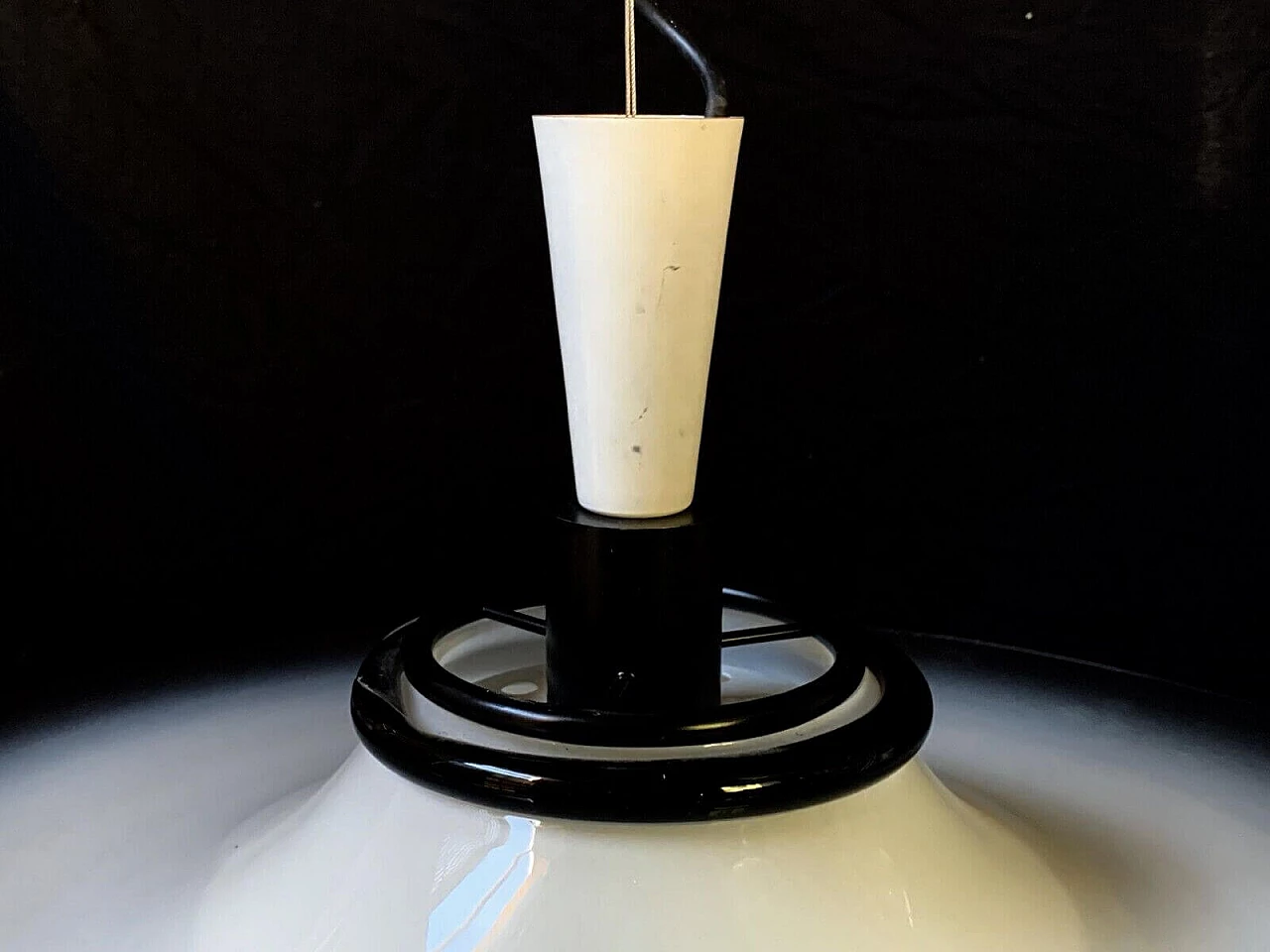 Lampadario in vetro di Murano disco, anni '70 3