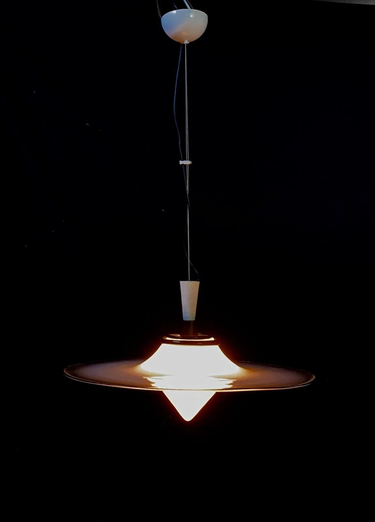 Lampadario in vetro di Murano disco, anni '70 6