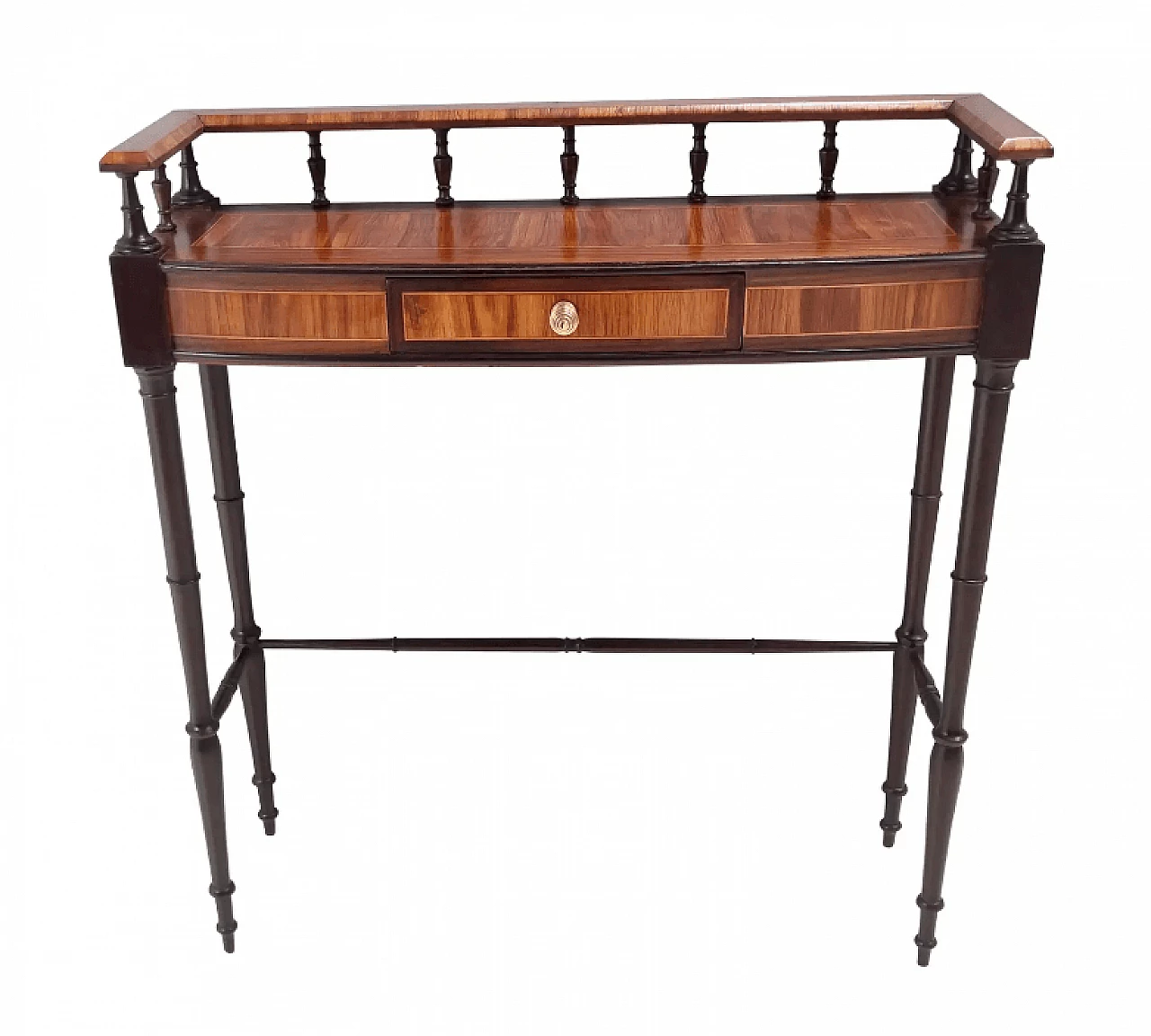 Consolle in ciliegio e faggio ebanizzato con cassetto, anni '50 1