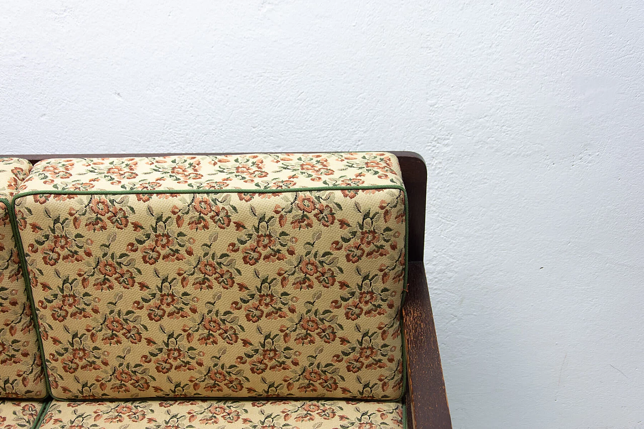 Art Deco sofa bed in dark stained oak, 1950s 9