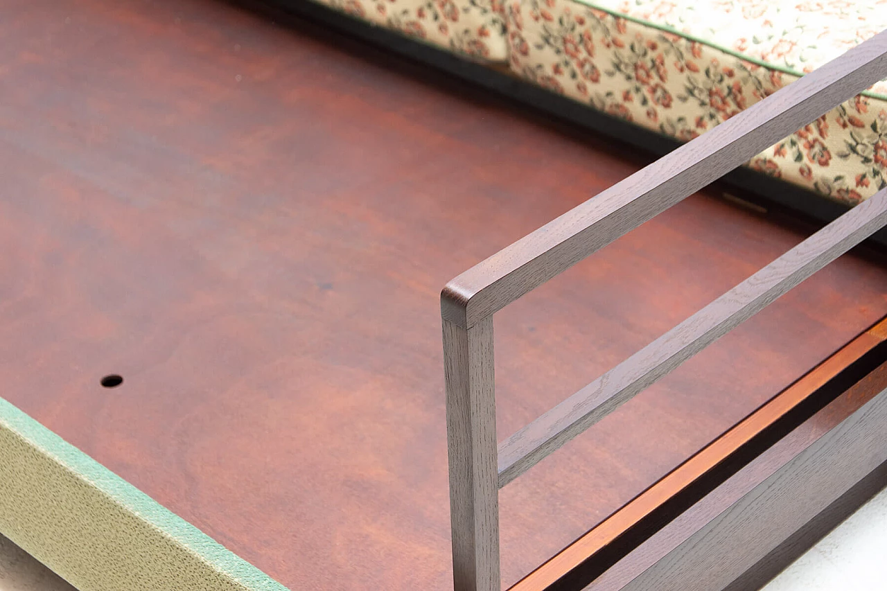 Art Deco sofa bed in dark stained oak, 1950s 14