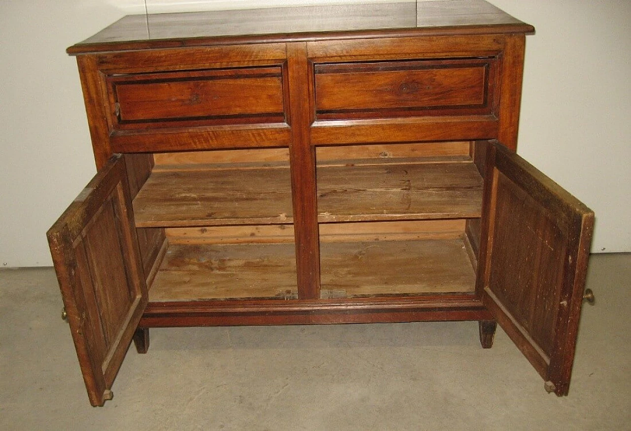 Credenza in noce massello con parti lastronate, inizio '900 3