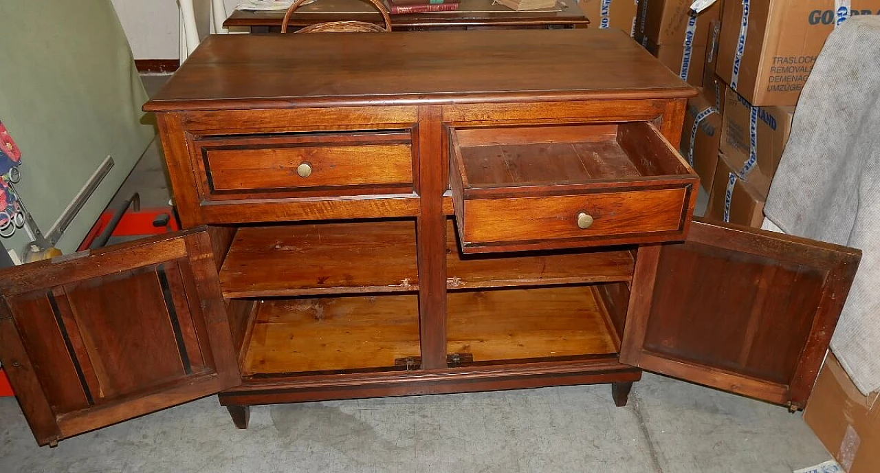 Credenza in noce massello con parti lastronate, inizio '900 4