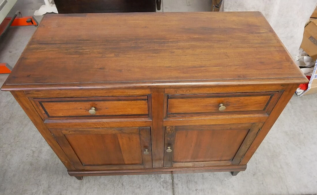 Credenza in noce massello con parti lastronate, inizio '900 6