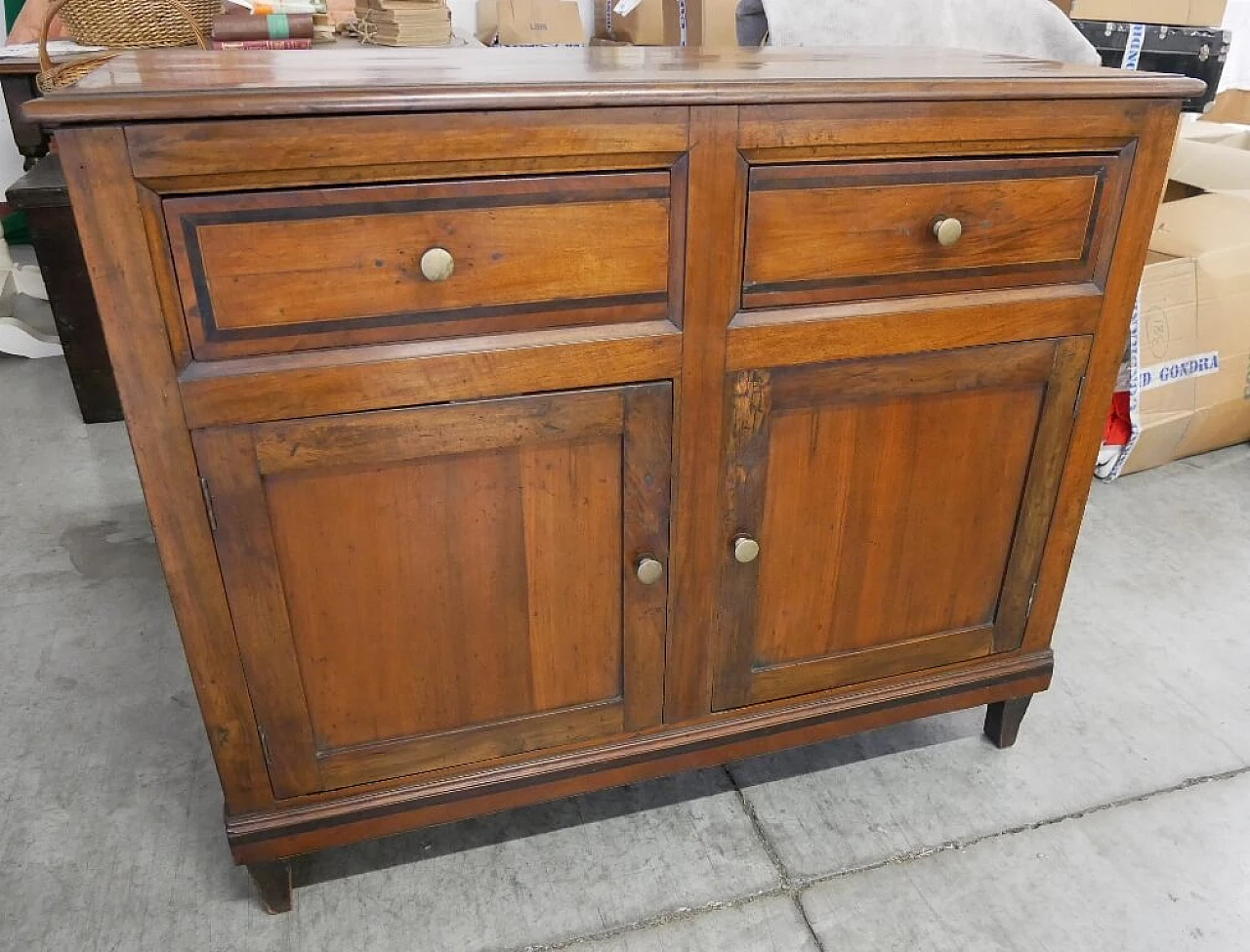 Sideboard in solid walnut with veneered parts, early 20th century 10