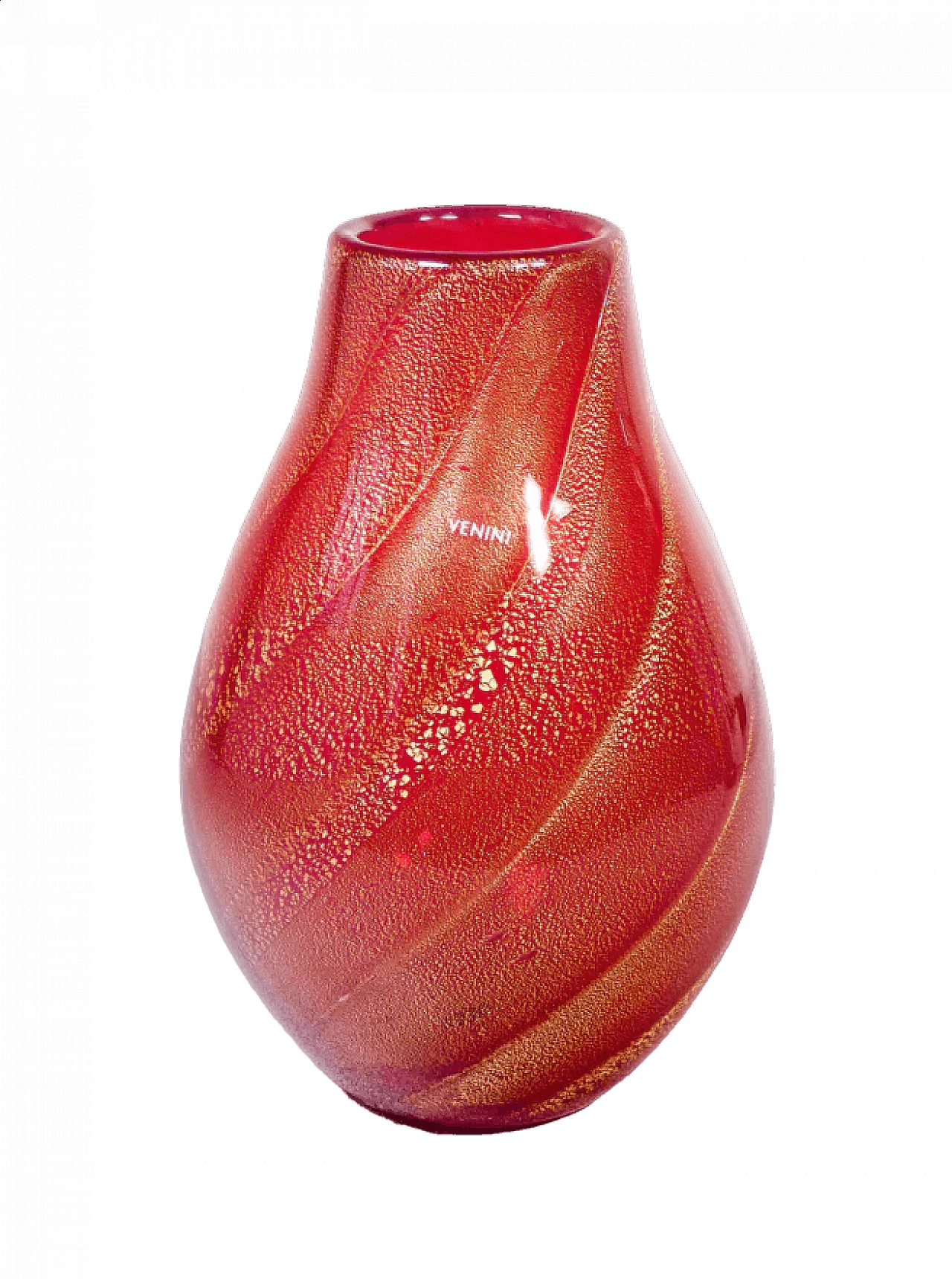 Red blown glass vase by Carlo Scarpa for Venini, 2000s 8