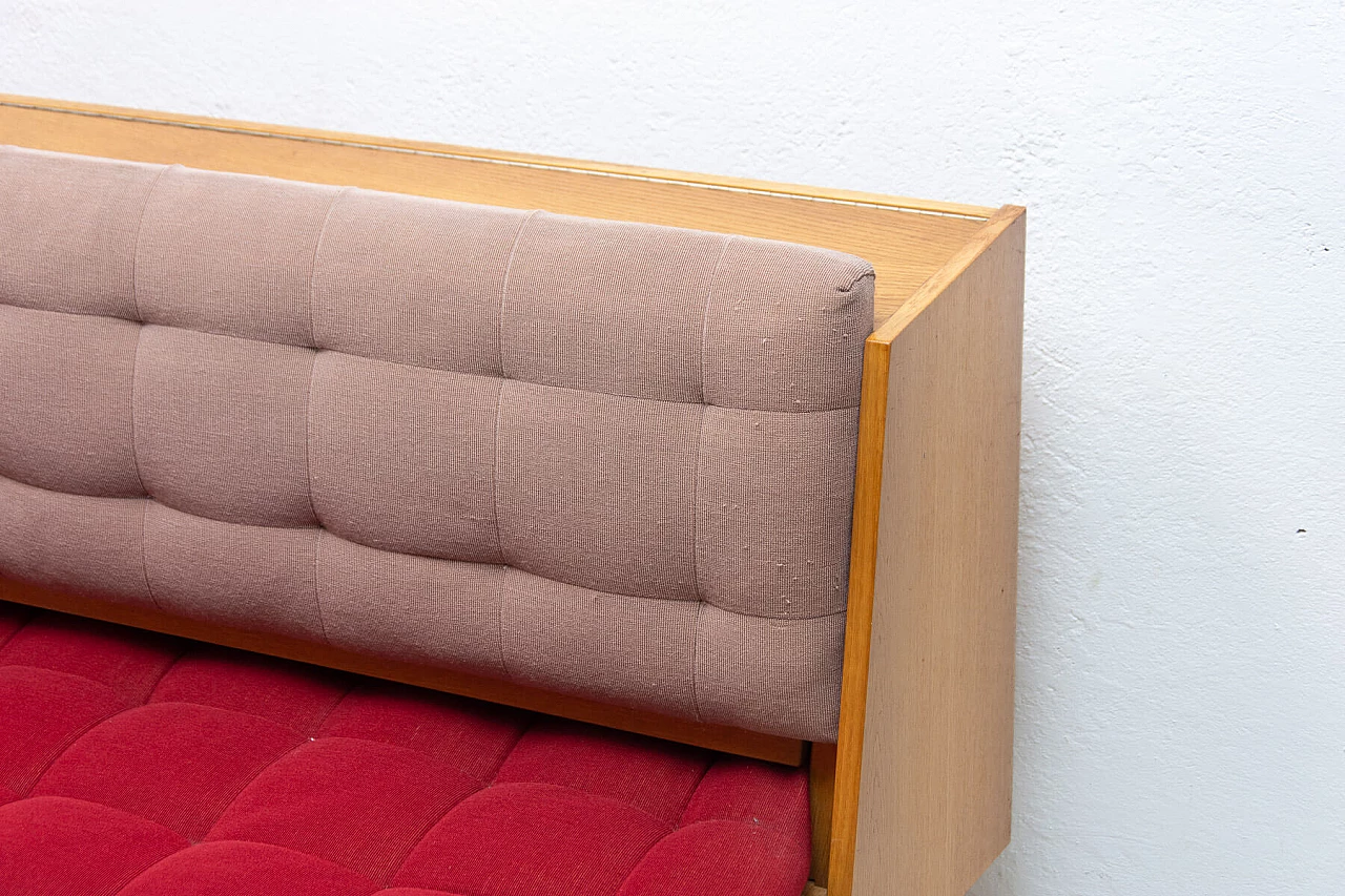 Czechoslovakian ash and fabric sofa bed, 1960s 4