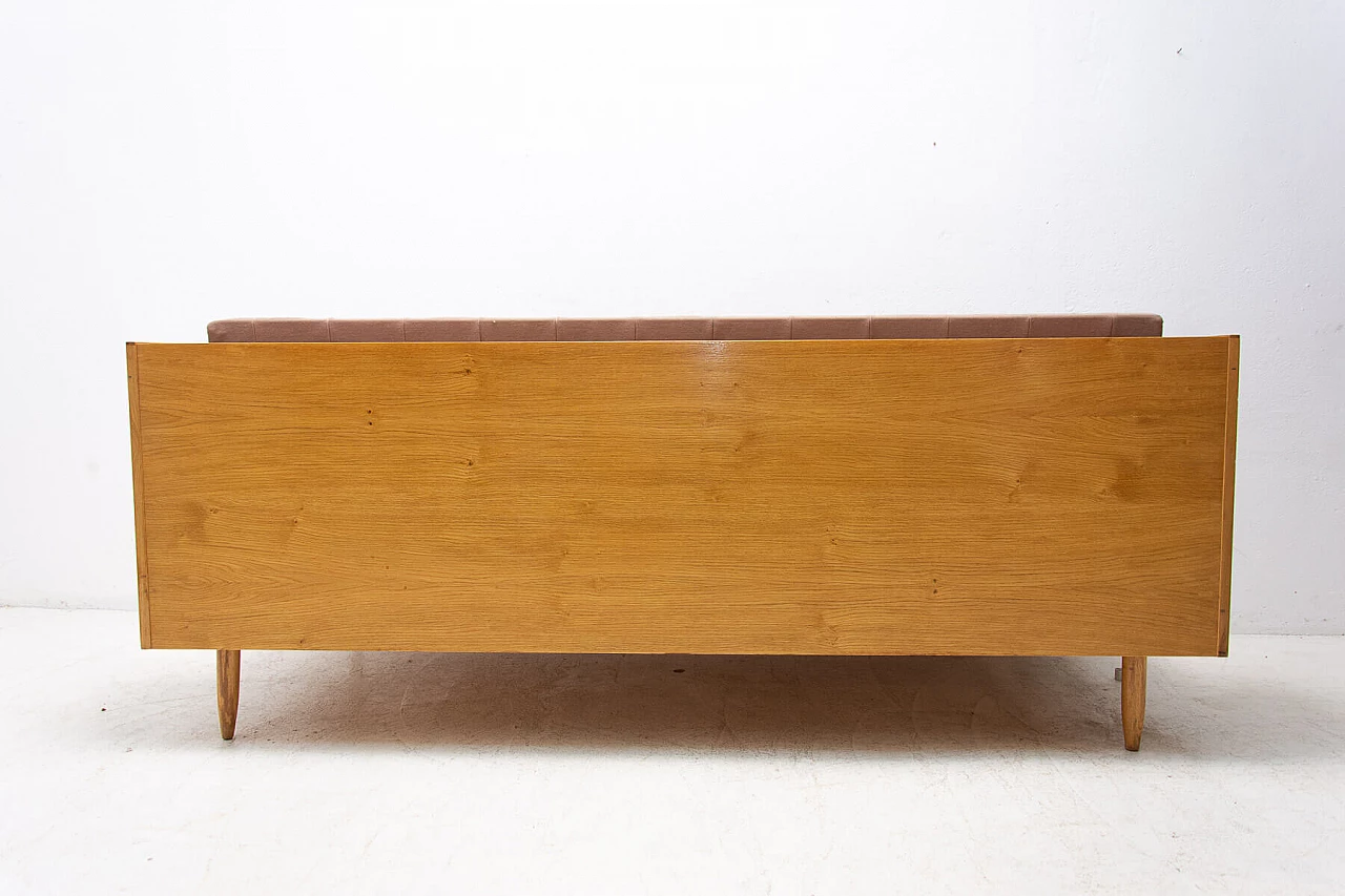 Czechoslovakian ash and fabric sofa bed, 1960s 10