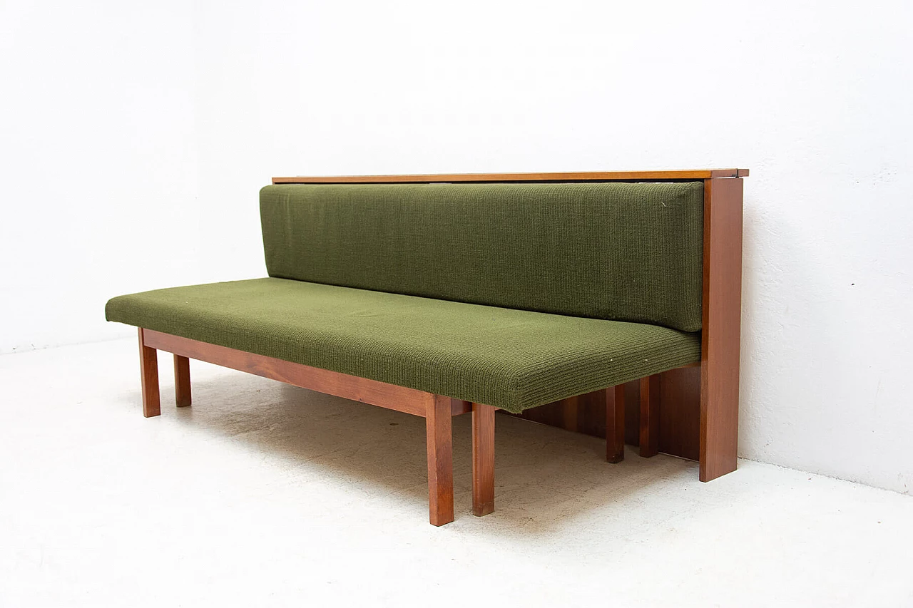 Divano letto pieghevole in faggio, anni '60 2
