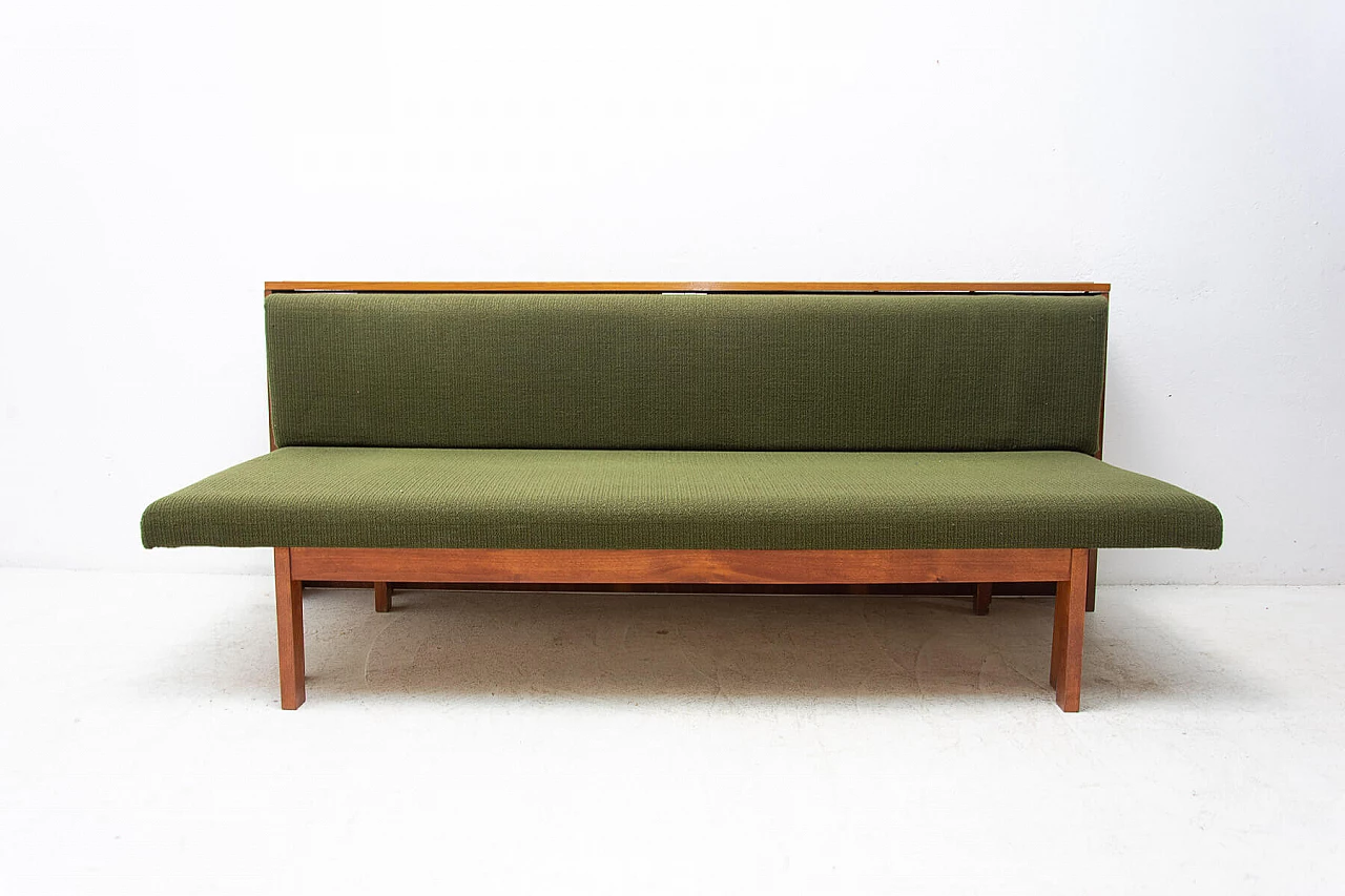 Divano letto pieghevole in faggio, anni '60 11