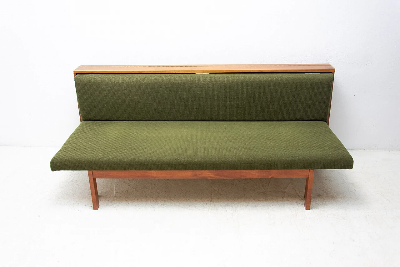 Divano letto pieghevole in faggio, anni '60 12