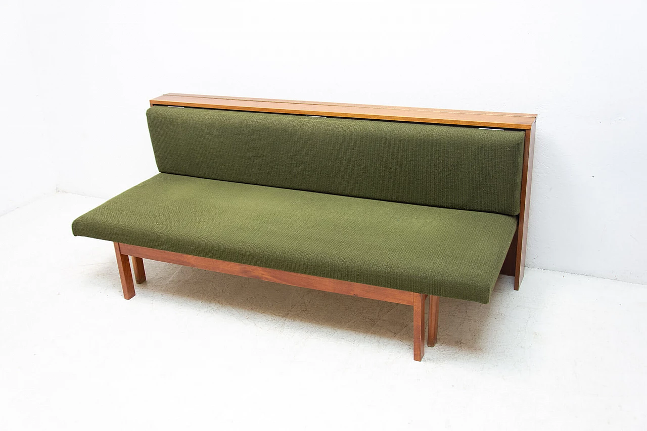 Divano letto pieghevole in faggio, anni '60 13