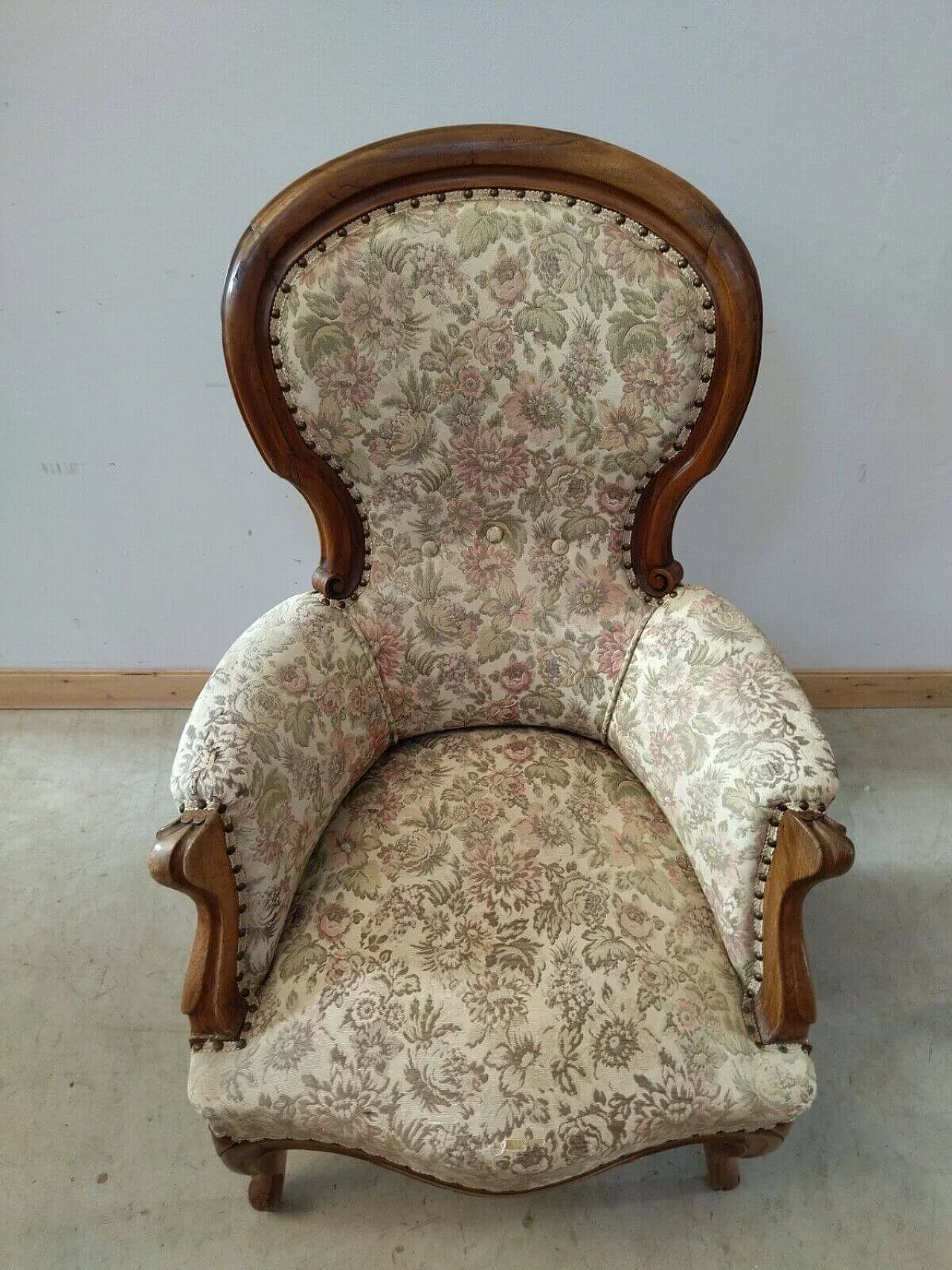 Louis Philippe armchair in solid walnut, mid-19th century 3