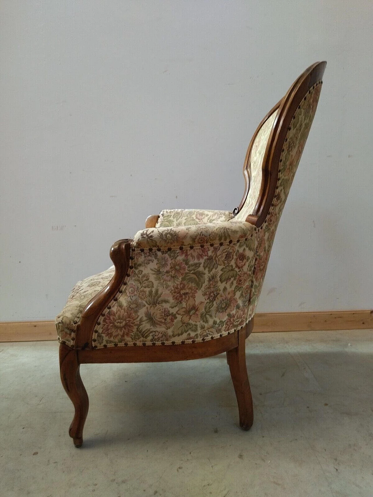 Louis Philippe armchair in solid walnut, mid-19th century 9