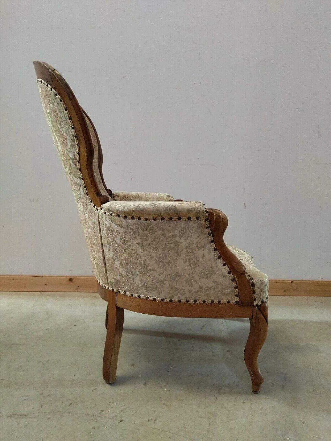 Louis Philippe armchair in solid walnut, mid-19th century 11
