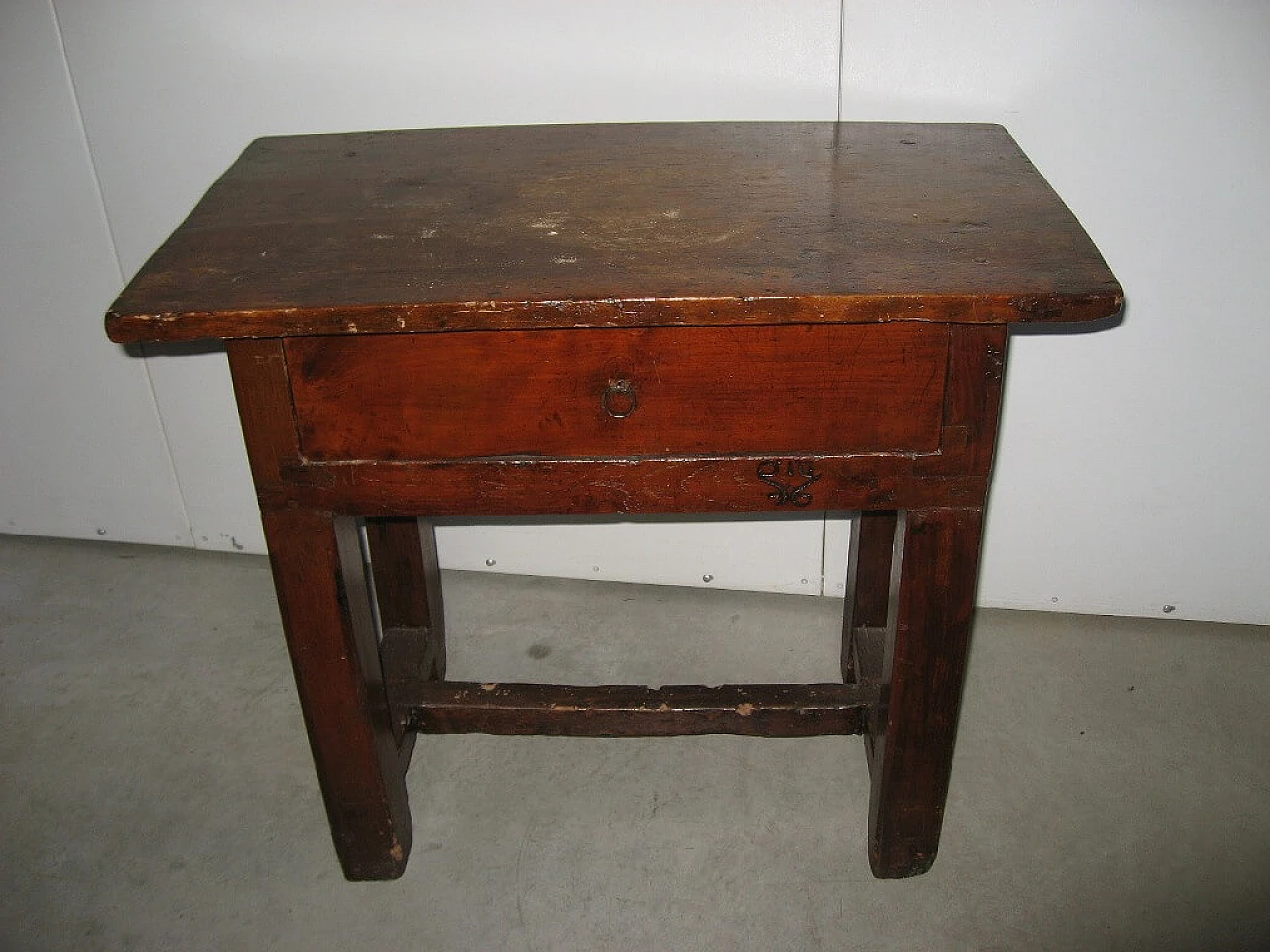 Solid walnut side table with drawer, late 19th century 1
