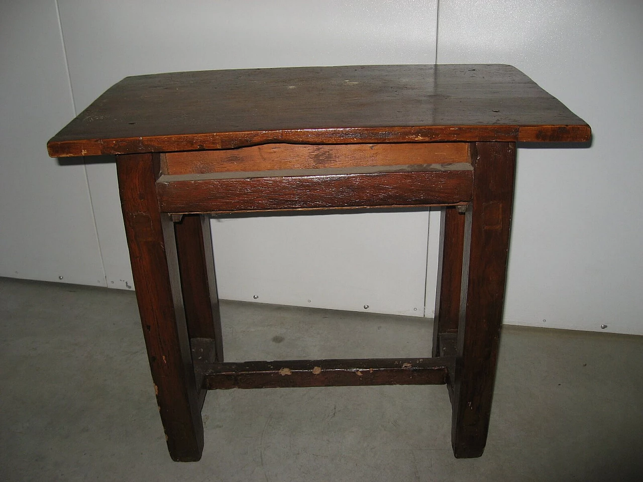 Solid walnut side table with drawer, late 19th century 3