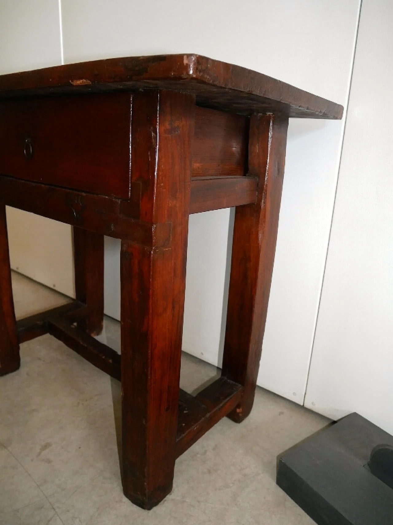 Solid walnut side table with drawer, late 19th century 6