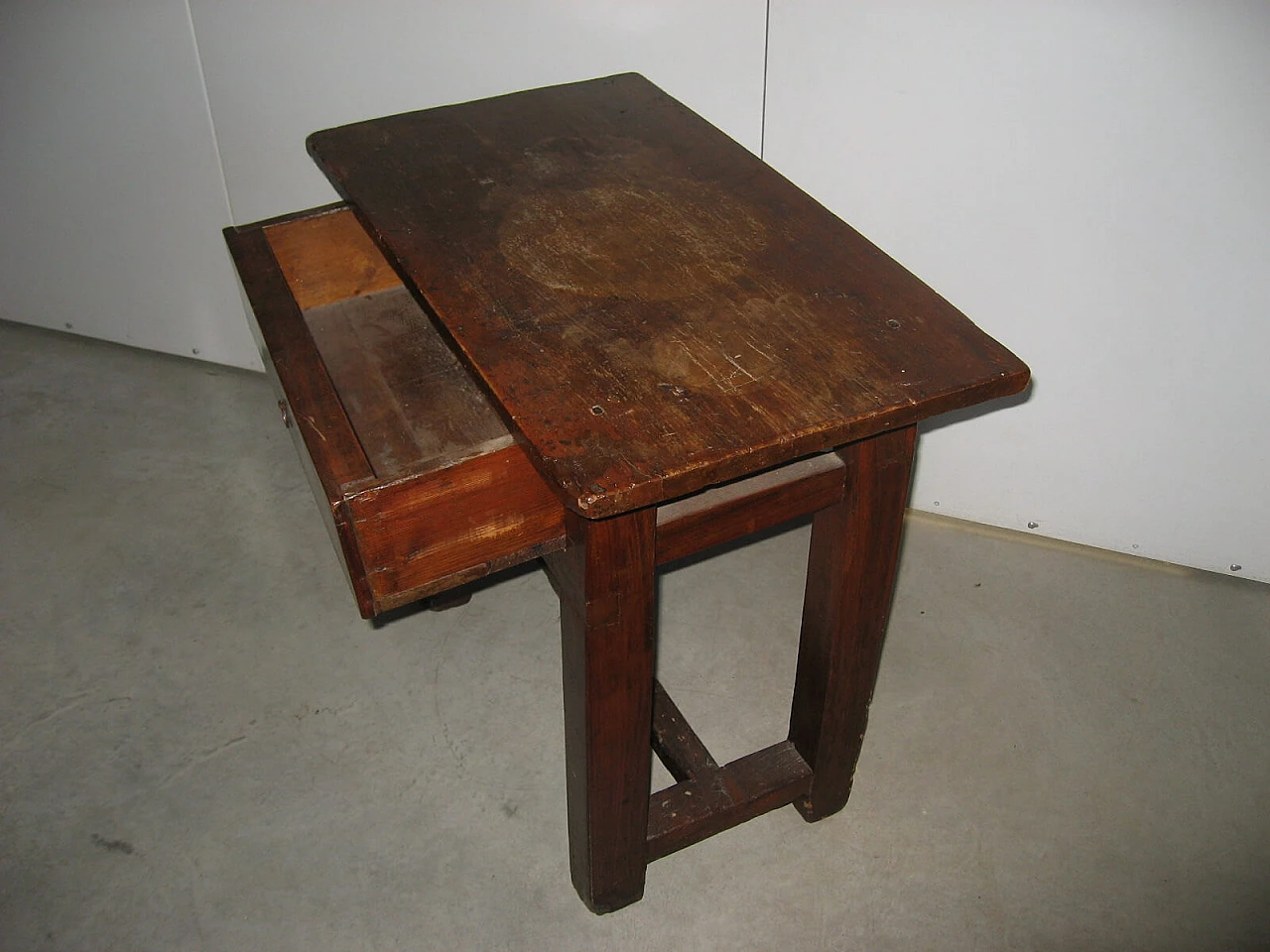 Solid walnut side table with drawer, late 19th century 7