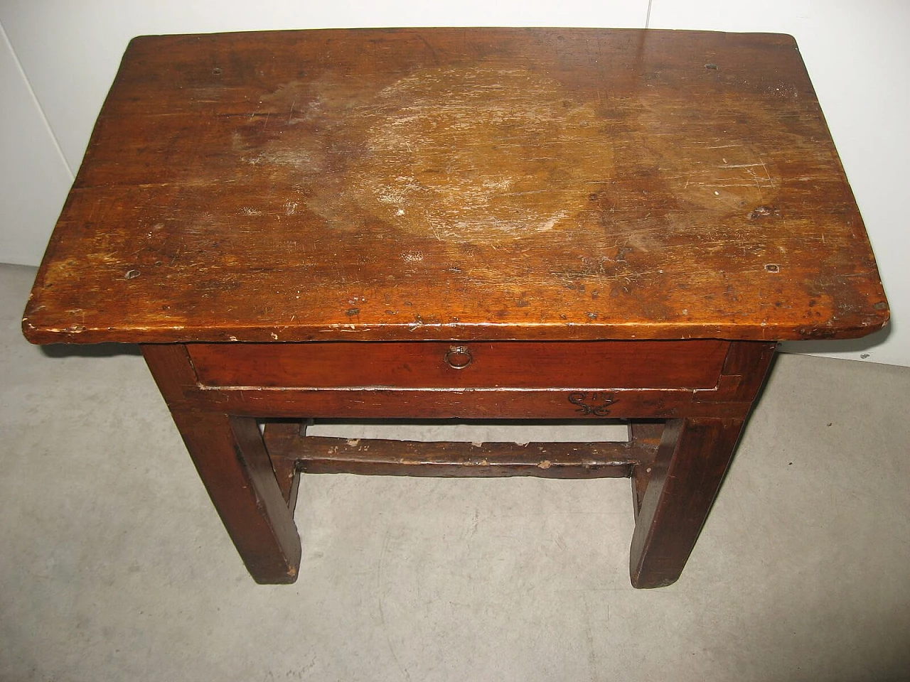 Solid walnut side table with drawer, late 19th century 10
