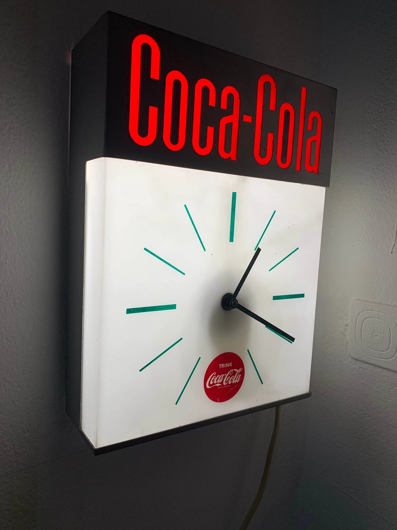 Orologio in plastica e metallo di Coca Cola, anni '60 1