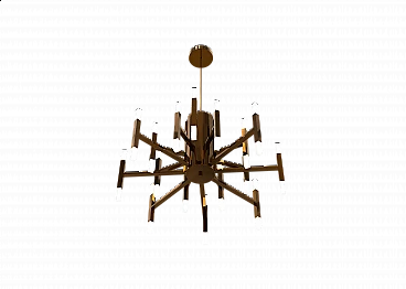 OP5 sixteen-light chandelier in polished brass
