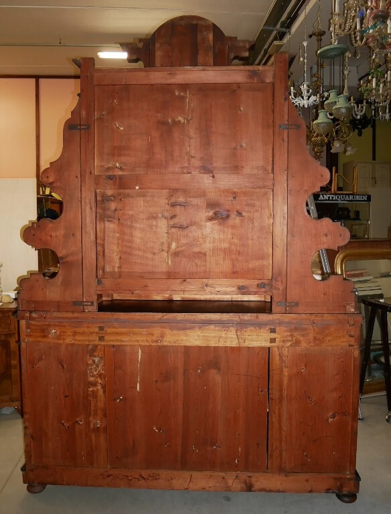 Solid walnut sideboard with showcase, 19th century 4