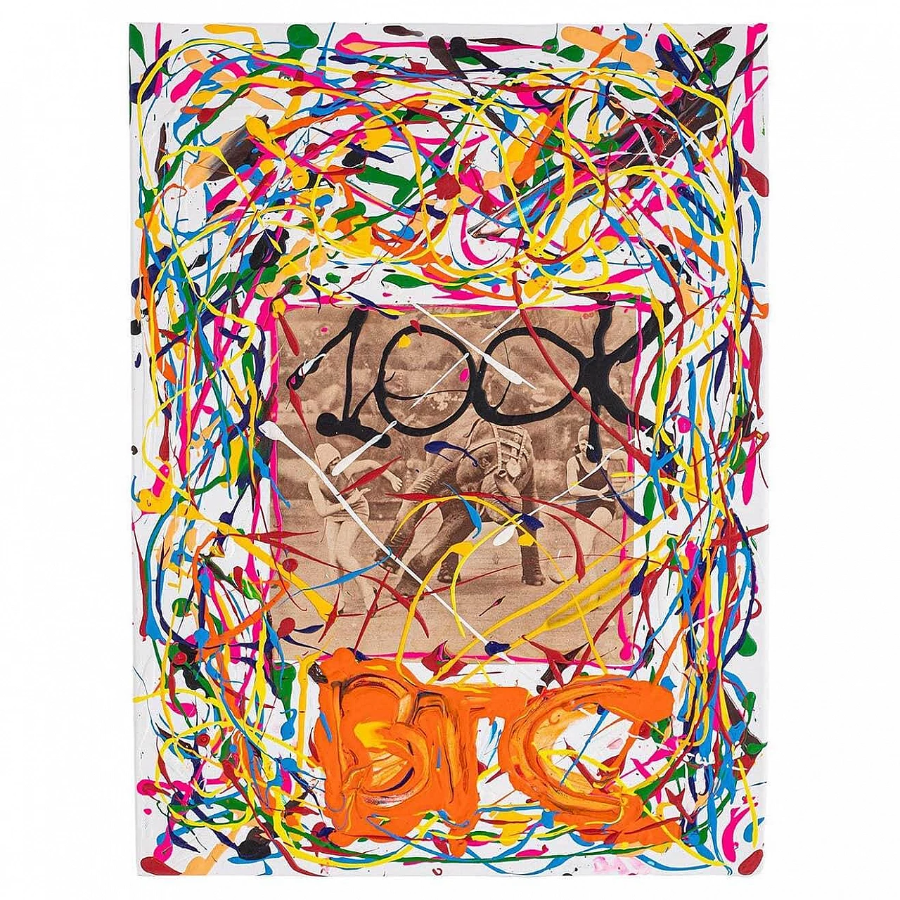 Bomberbax, Pittura ispirata a Cryptoart, tecnica mista su tela, 2021 1