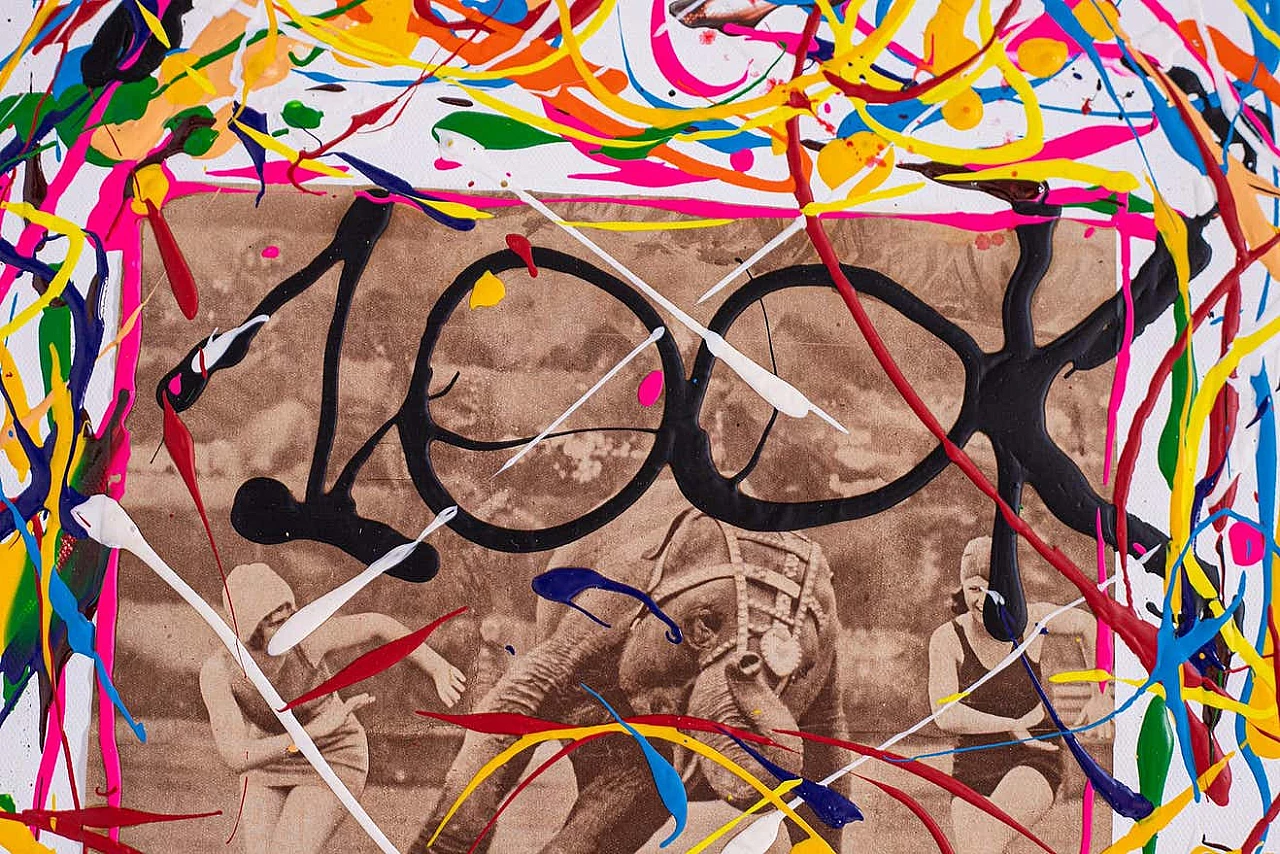 Bomberbax, Pittura ispirata a Cryptoart, tecnica mista su tela, 2021 2