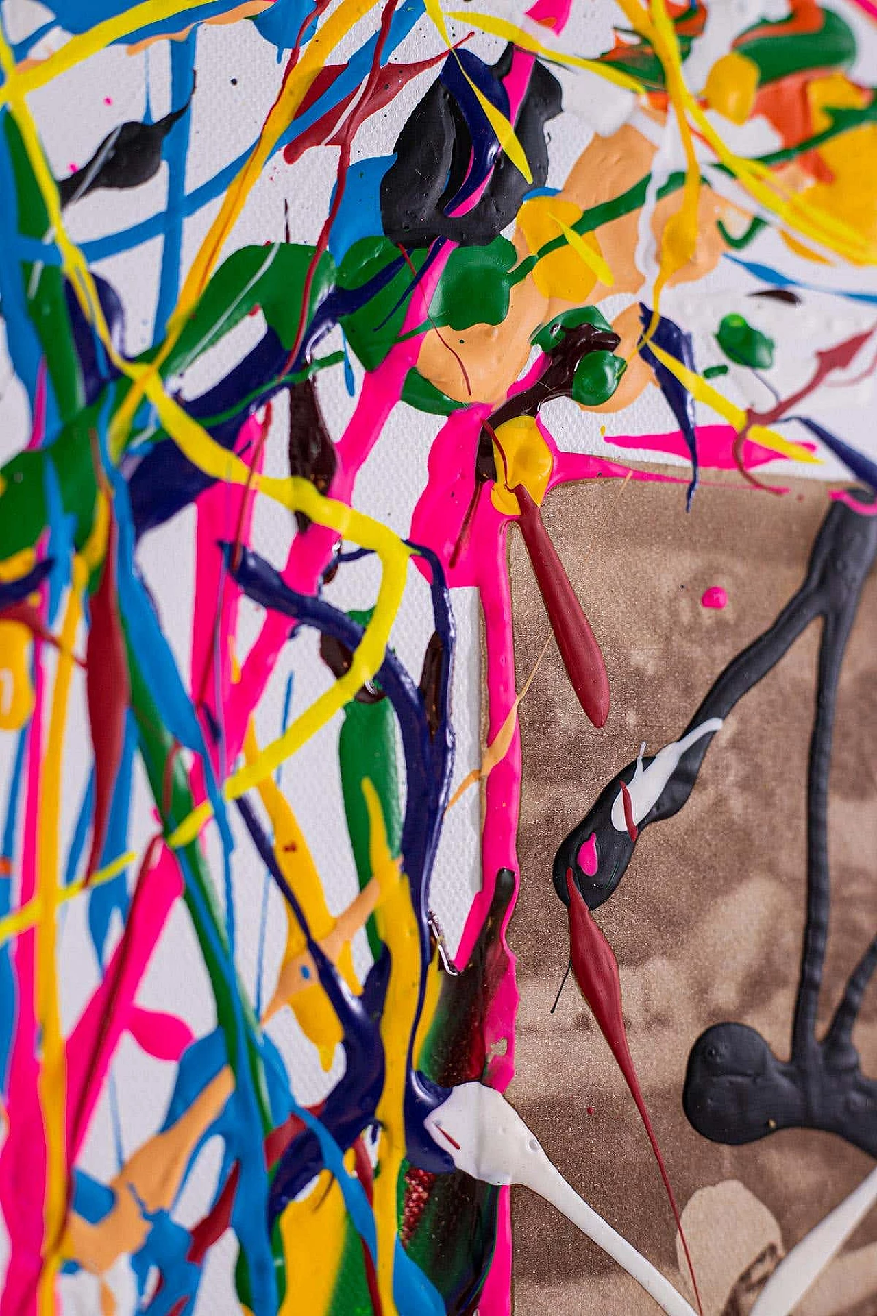 Bomberbax, Pittura ispirata a Cryptoart, tecnica mista su tela, 2021 6