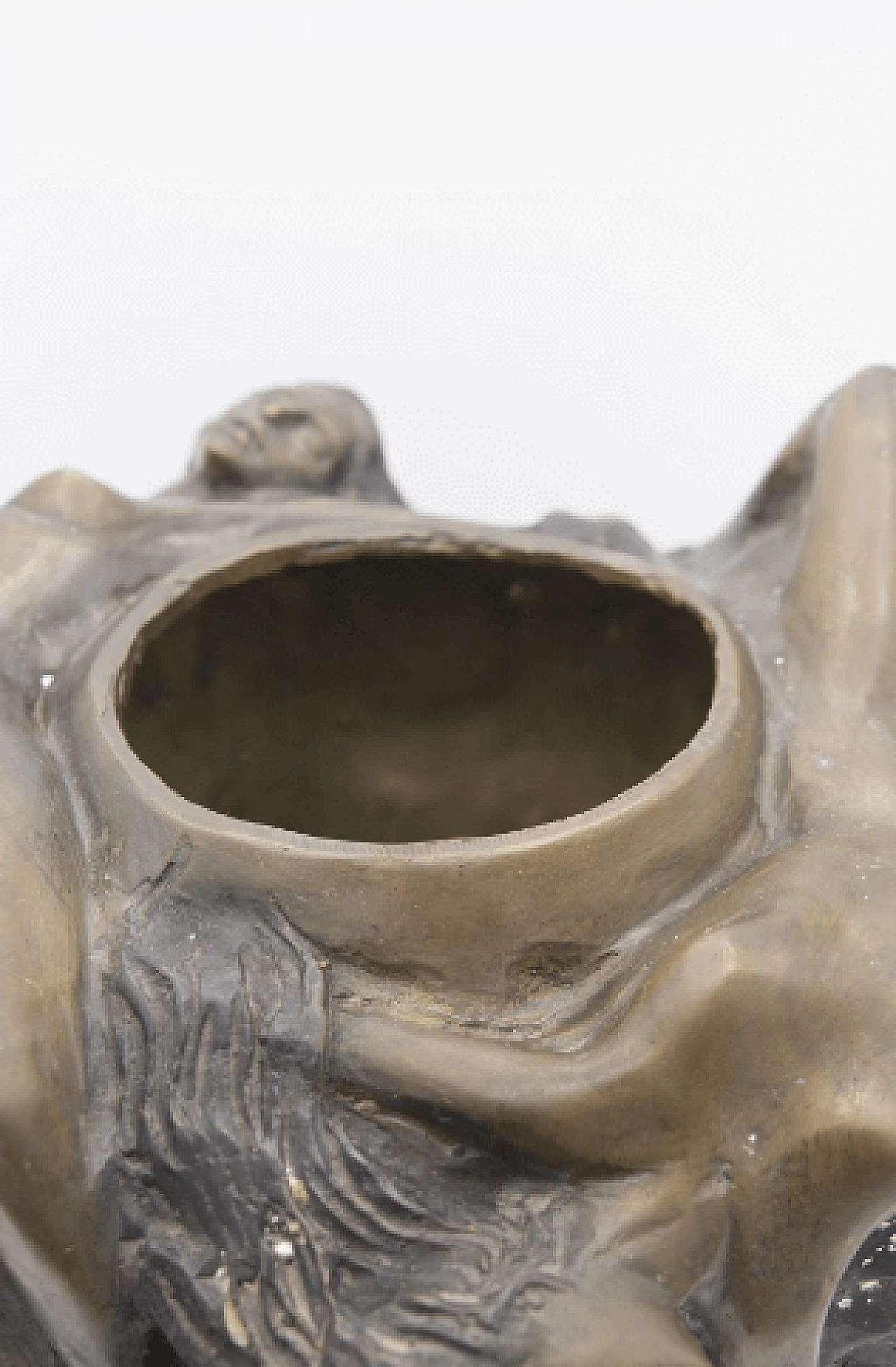 Vaso Art Nouveau in bronzo con coppia di nudi femminili, inizio '900 7