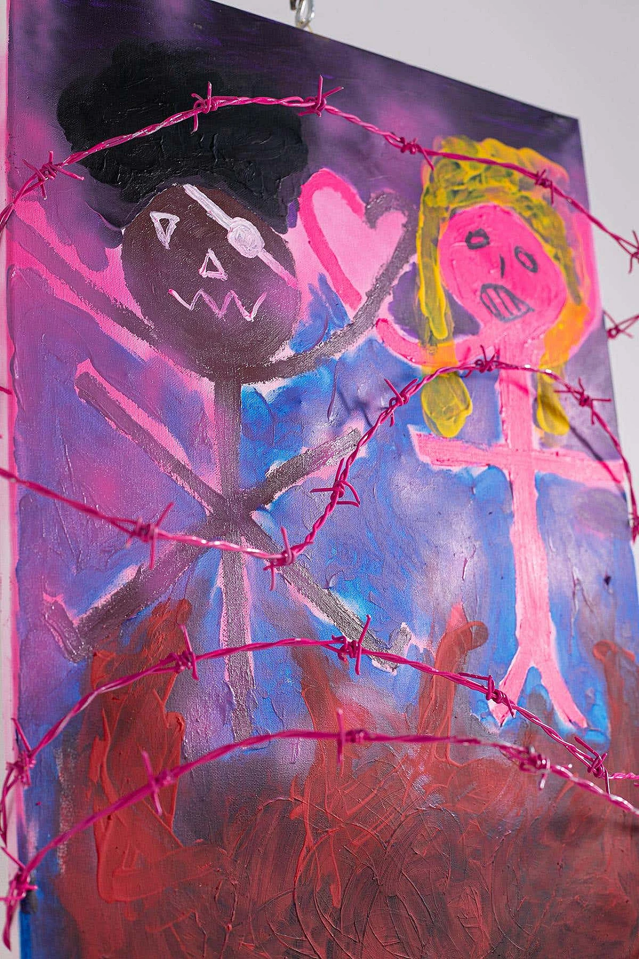 Bomberbax, Amore impossibile, pittura astratta mista acrilica su tela, 2021 2