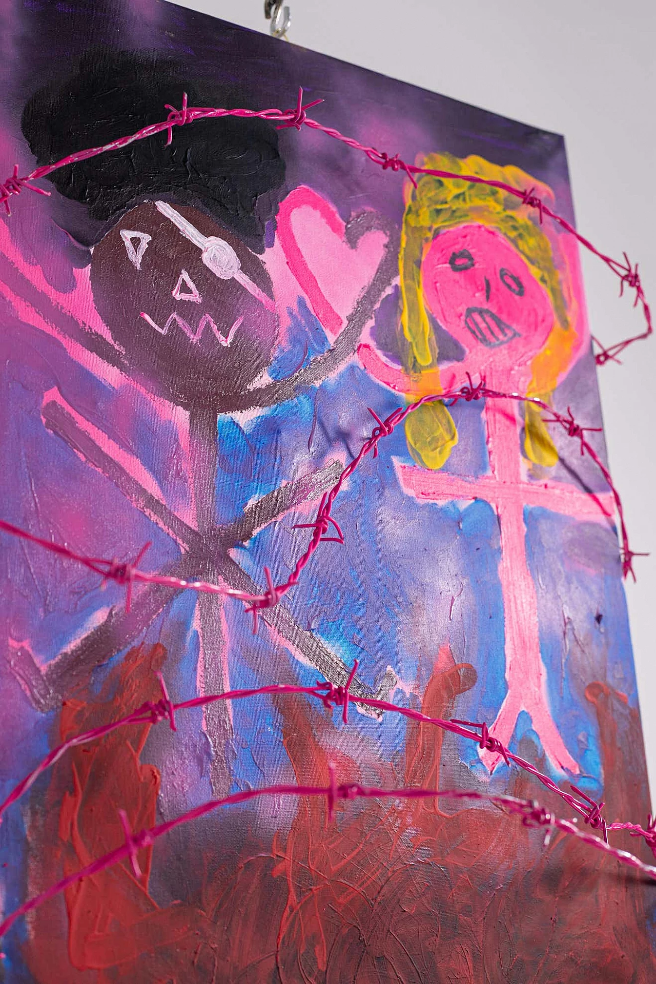 Bomberbax, Amore impossibile, pittura astratta mista acrilica su tela, 2021 3