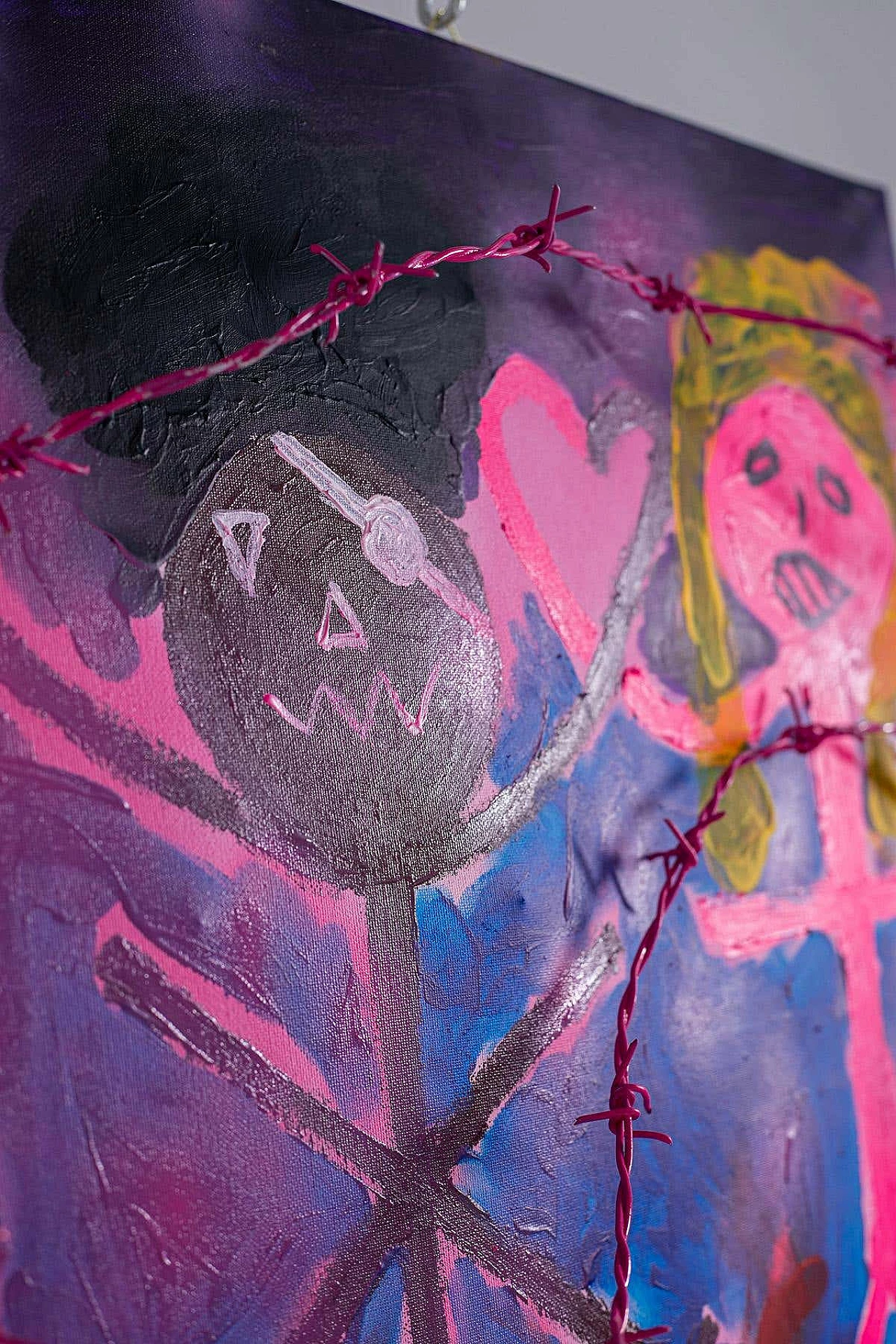 Bomberbax, Amore impossibile, pittura astratta mista acrilica su tela, 2021 4