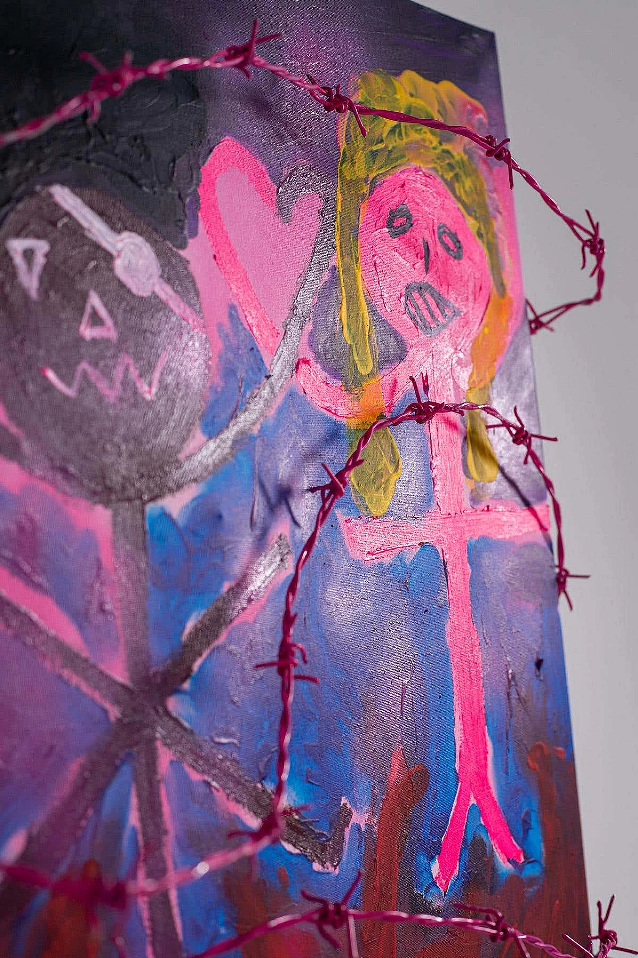 Bomberbax, Amore impossibile, pittura astratta mista acrilica su tela, 2021 5