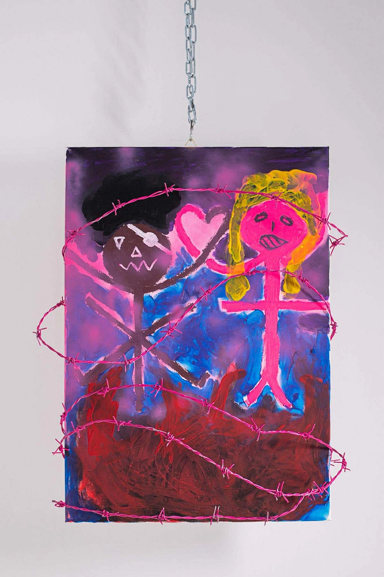 Bomberbax, Amore impossibile, pittura astratta mista acrilica su tela, 2021 6