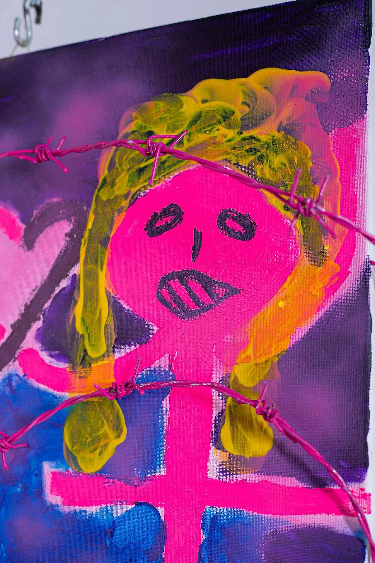 Bomberbax, Amore impossibile, pittura astratta mista acrilica su tela, 2021 9