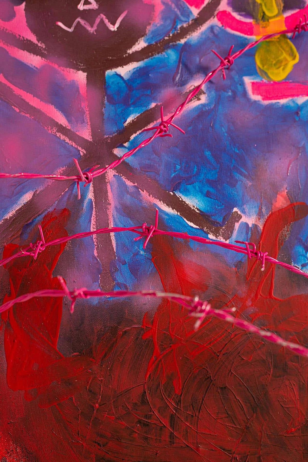 Bomberbax, Amore impossibile, pittura astratta mista acrilica su tela, 2021 10