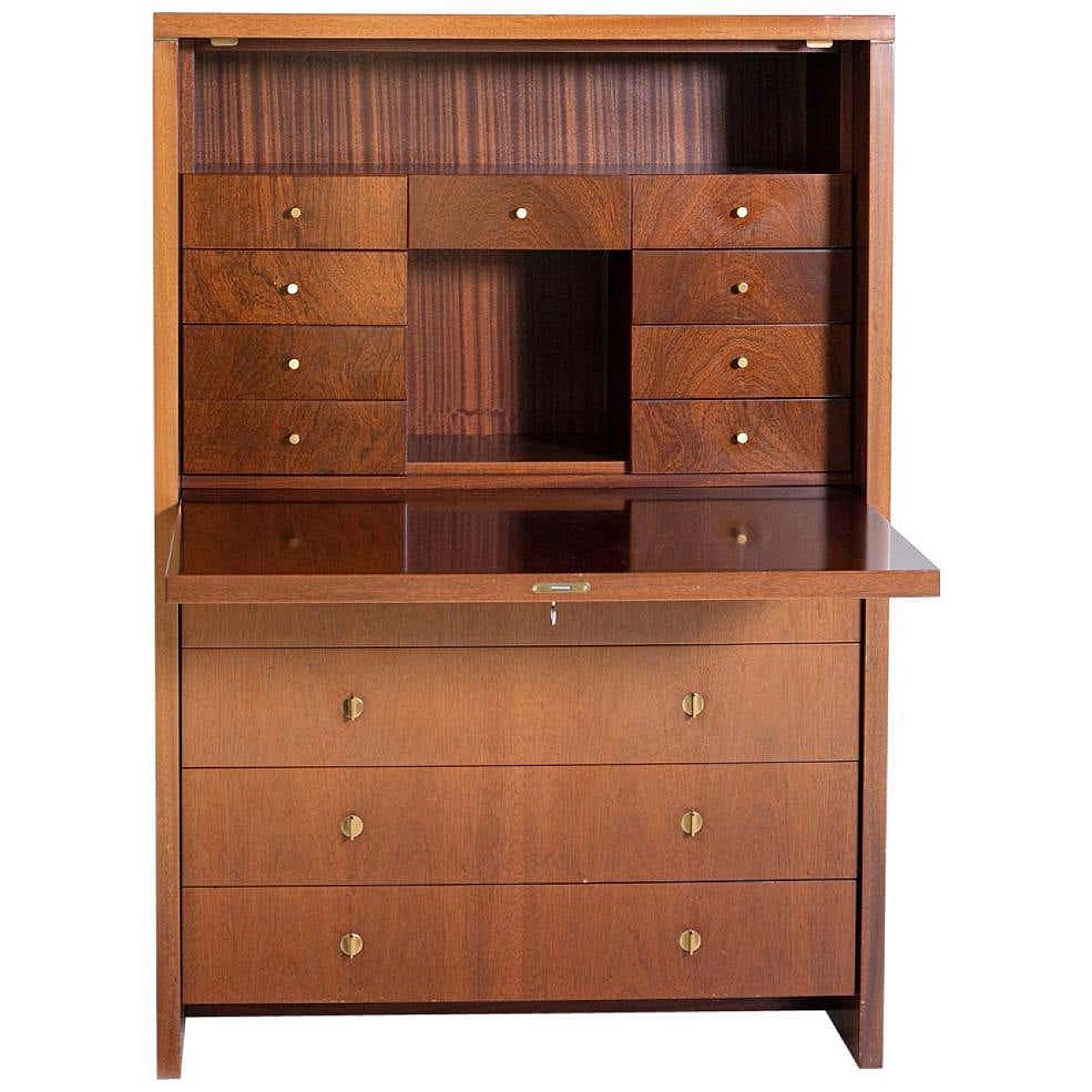 Wooden secretaire with flap by Pierre Balmain, 1980s 1