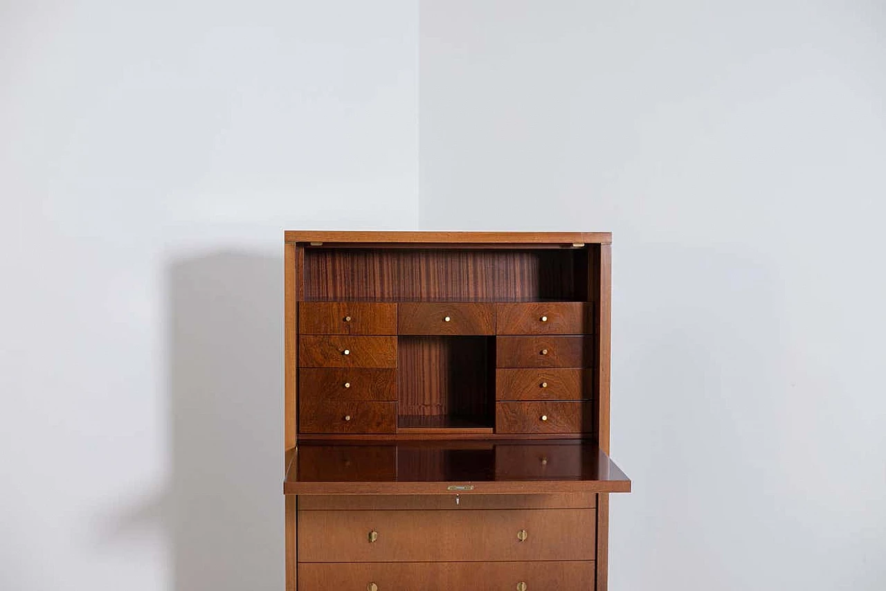 Wooden secretaire with flap by Pierre Balmain, 1980s 5