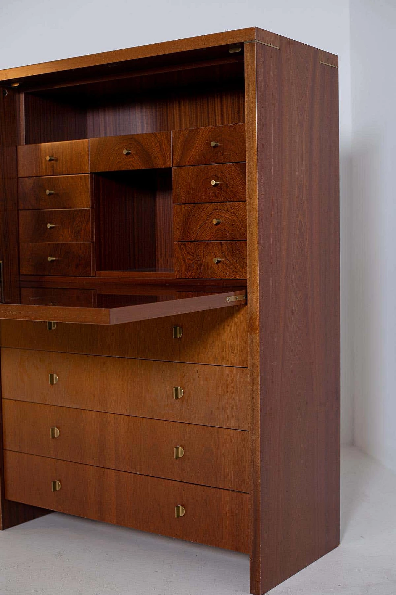Wooden secretaire with flap by Pierre Balmain, 1980s 8