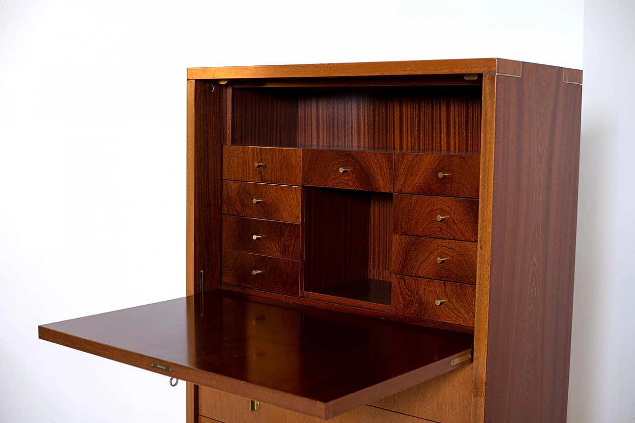 Wooden secretaire with flap by Pierre Balmain, 1980s 10