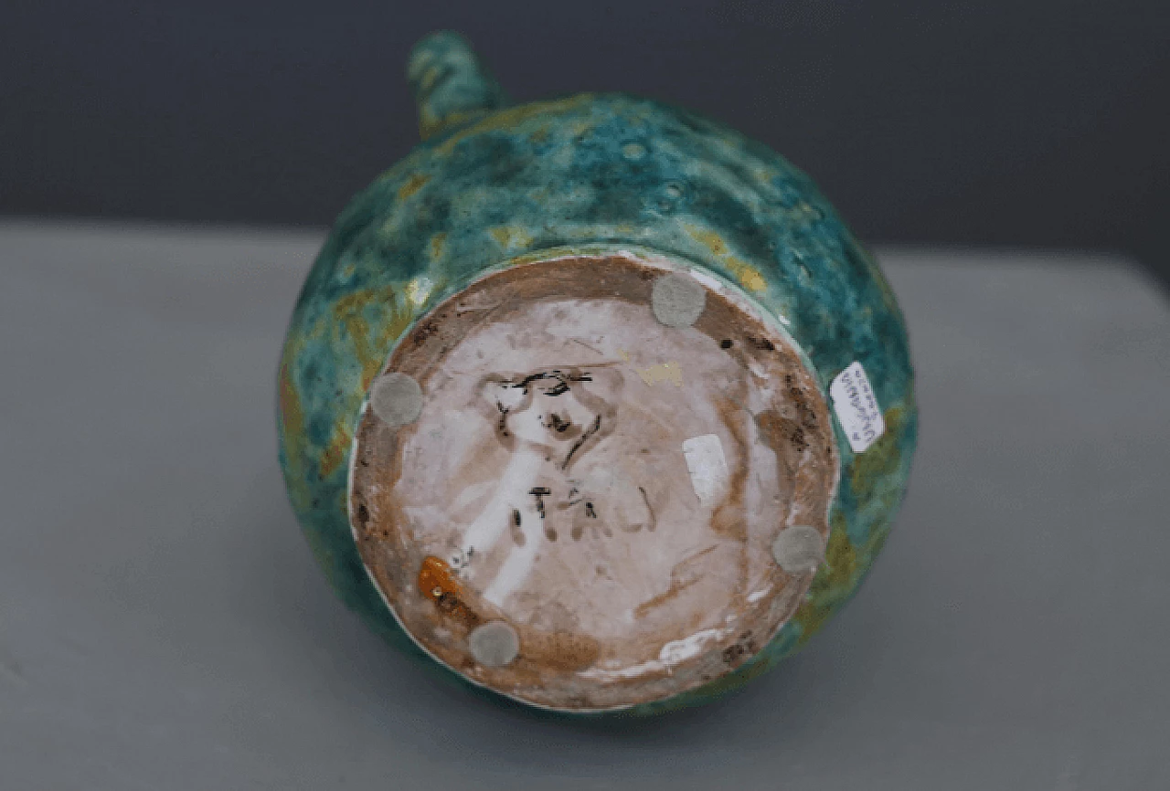 Blue and green ceramic pitcher, 1950s 4