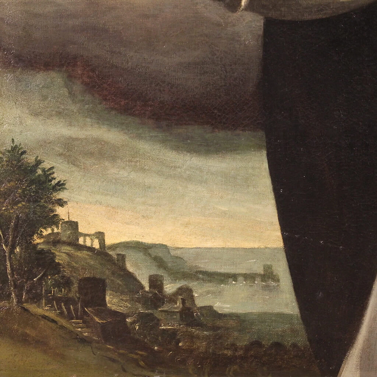 Dipinto italiano raffigurante l'Apparizione della Vergine a San Giacinto, olio su tela, '600 5