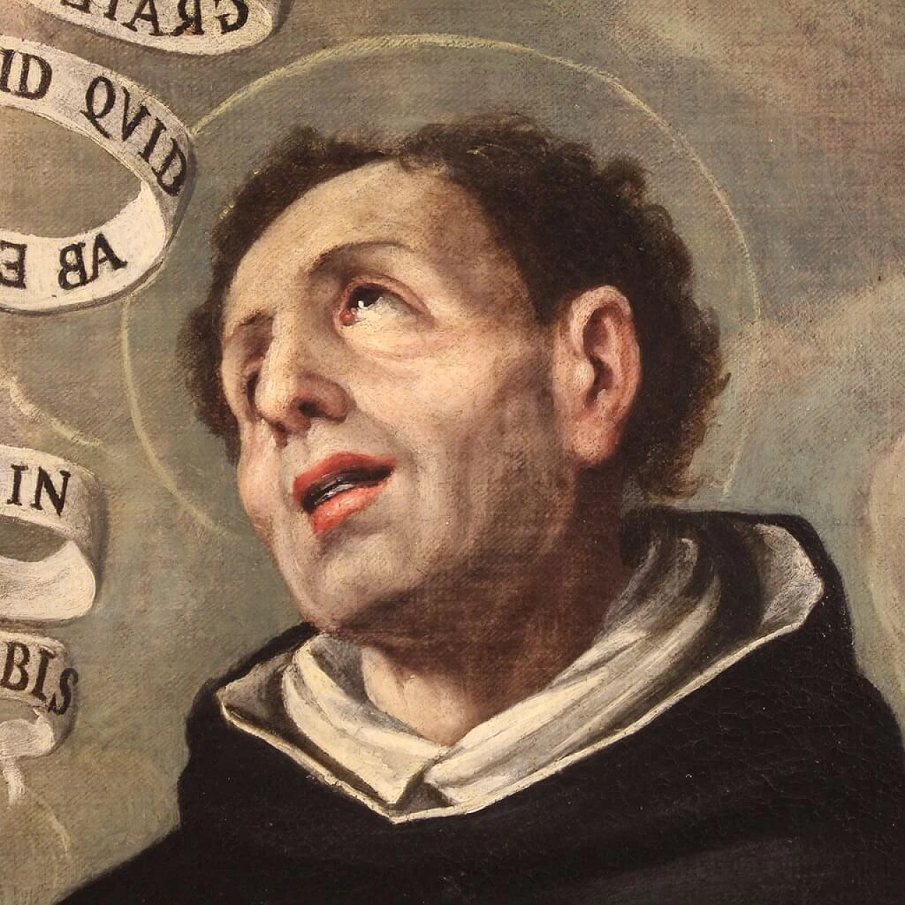 Dipinto italiano raffigurante l'Apparizione della Vergine a San Giacinto, olio su tela, '600 7