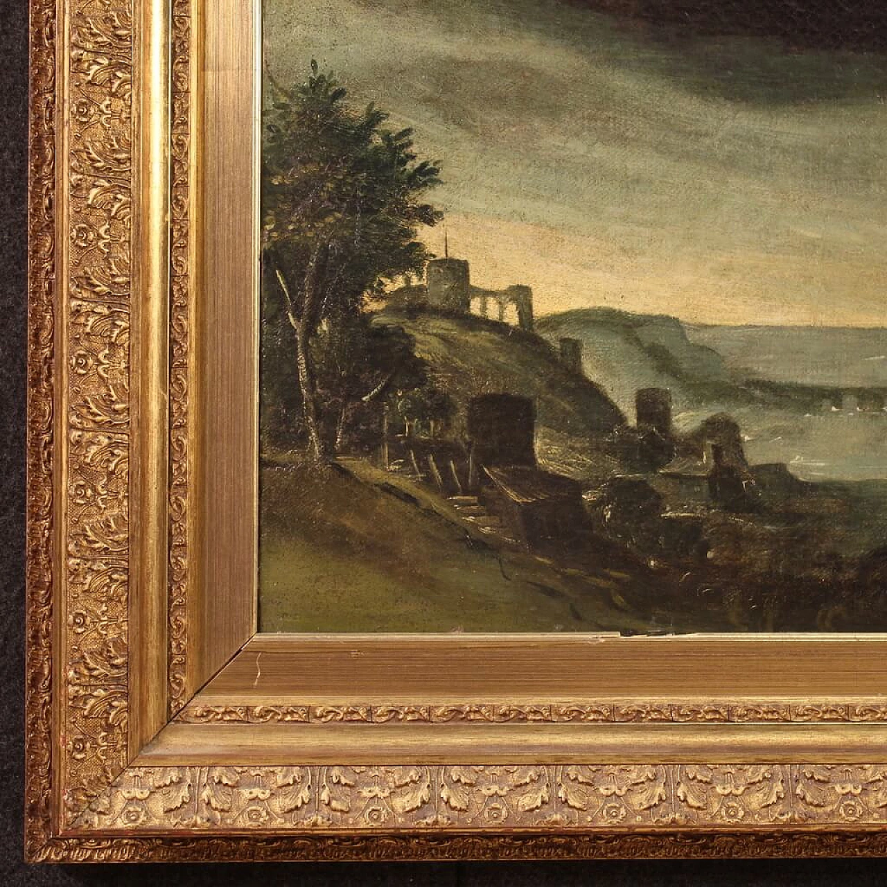 Dipinto italiano raffigurante l'Apparizione della Vergine a San Giacinto, olio su tela, '600 12